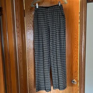 Max Studio London Black & White Geometric Wide Leg Pants